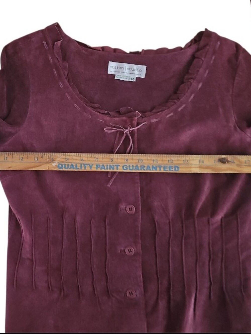Sutton Studio Genuine Leather Jacket Women’s 10 Mauve Moto Boho Western Festival - Picture 15 of 16